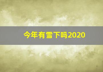 今年有雪下吗2020