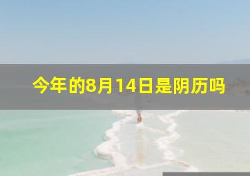 今年的8月14日是阴历吗