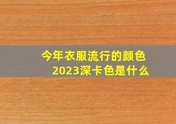 今年衣服流行的颜色2023深卡色是什么