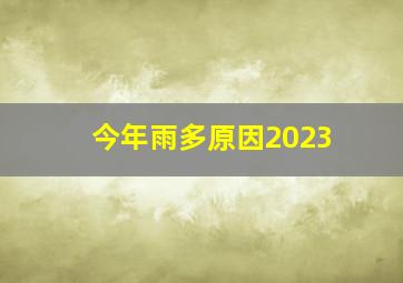 今年雨多原因2023