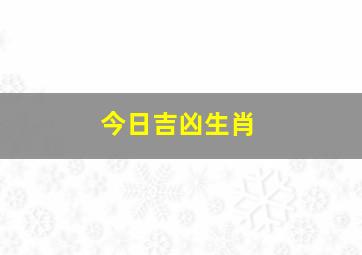 今日吉凶生肖