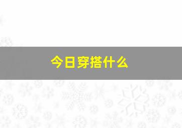 今日穿搭什么