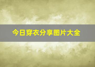 今日穿衣分享图片大全