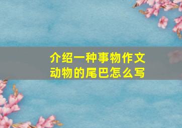 介绍一种事物作文动物的尾巴怎么写