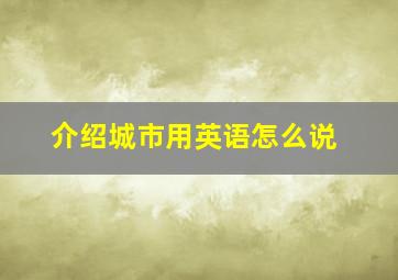 介绍城市用英语怎么说