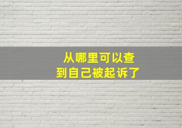 从哪里可以查到自己被起诉了