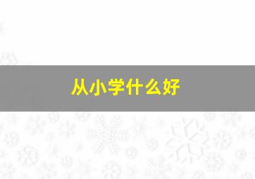 从小学什么好