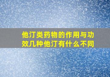 他汀类药物的作用与功效几种他汀有什么不同