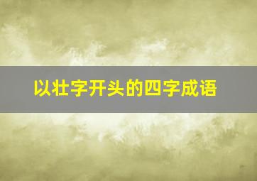 以壮字开头的四字成语