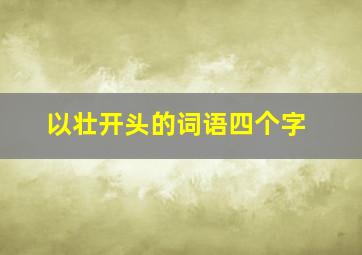 以壮开头的词语四个字