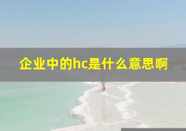 企业中的hc是什么意思啊