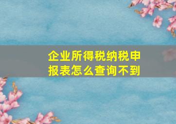 企业所得税纳税申报表怎么查询不到