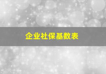 企业社保基数表