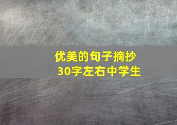 优美的句子摘抄30字左右中学生