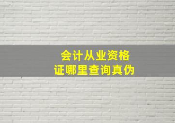 会计从业资格证哪里查询真伪