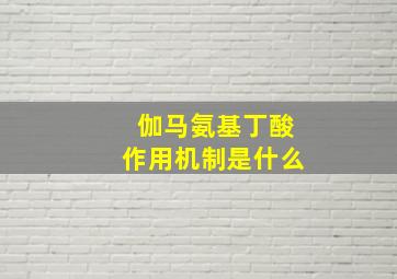 伽马氨基丁酸作用机制是什么