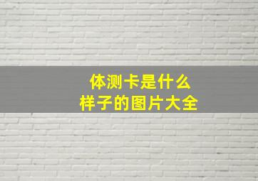 体测卡是什么样子的图片大全