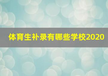 体育生补录有哪些学校2020