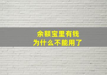 余额宝里有钱为什么不能用了