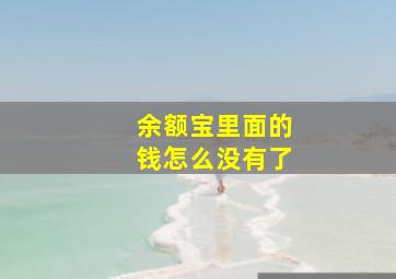 余额宝里面的钱怎么没有了