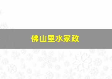 佛山里水家政