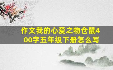 作文我的心爱之物仓鼠400字五年级下册怎么写