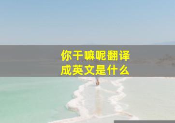 你干嘛呢翻译成英文是什么