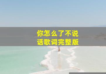 你怎么了不说话歌词完整版