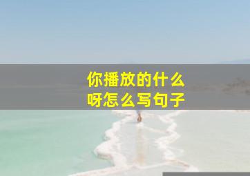 你播放的什么呀怎么写句子