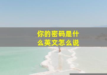 你的密码是什么英文怎么说