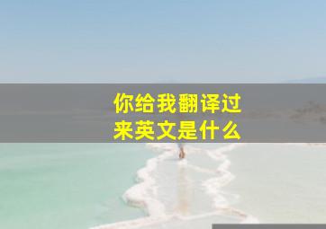 你给我翻译过来英文是什么