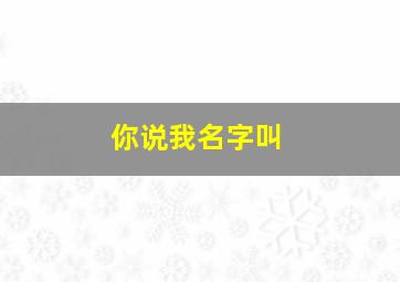 你说我名字叫