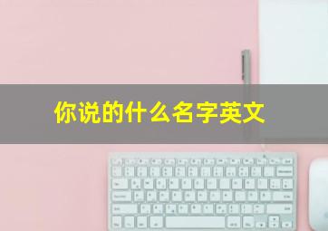 你说的什么名字英文