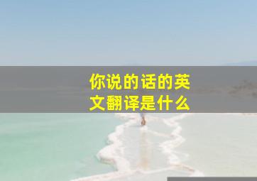 你说的话的英文翻译是什么