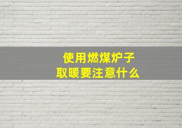 使用燃煤炉子取暖要注意什么