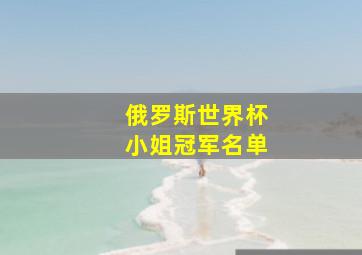 俄罗斯世界杯小姐冠军名单