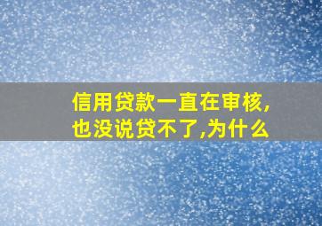 信用贷款一直在审核,也没说贷不了,为什么