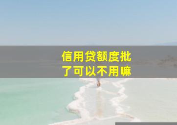 信用贷额度批了可以不用嘛