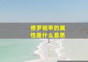 修罗铠甲的属性是什么意思