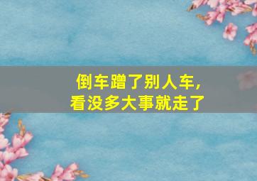 倒车蹭了别人车,看没多大事就走了