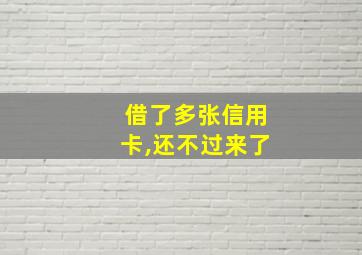 借了多张信用卡,还不过来了