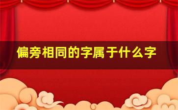 偏旁相同的字属于什么字