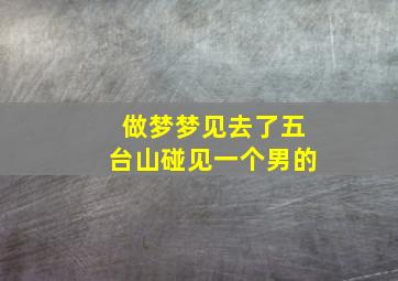 做梦梦见去了五台山碰见一个男的