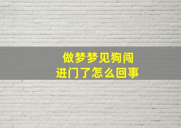 做梦梦见狗闯进门了怎么回事