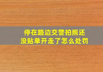 停在路边交警拍照还没贴单开走了怎么处罚