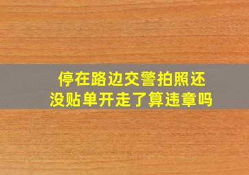 停在路边交警拍照还没贴单开走了算违章吗