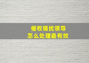 催收骚扰领导怎么处理最有效