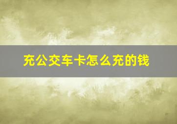 充公交车卡怎么充的钱