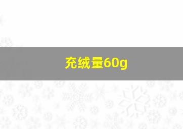 充绒量60g