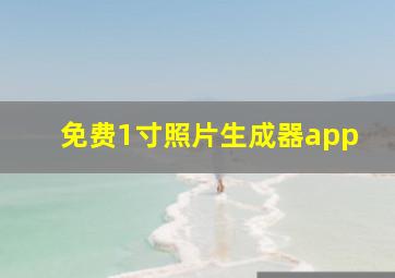 免费1寸照片生成器app